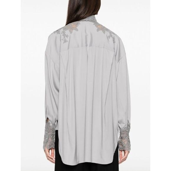 Ermanno Scervino Gray and Black Blouse - Picture 3 of 12